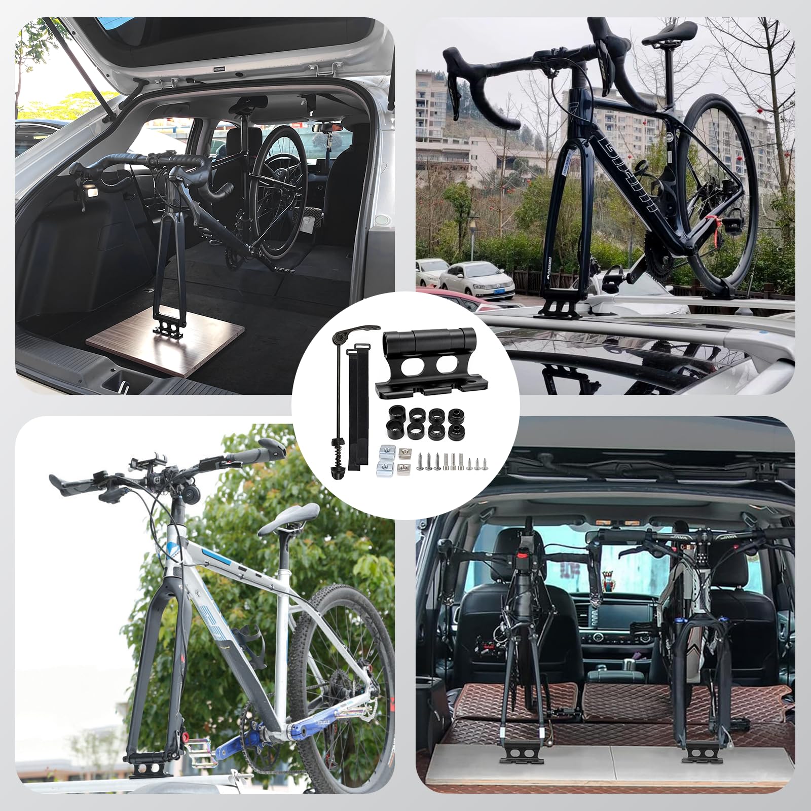 Widelec przedni do roweru, uniwersalny blok montażowy do widelca rowerowego, uchwyt do widelca rowerowego, do bezpiecznego transportu na ciężarówkach, SUV-ach i przyczepach.