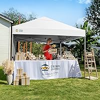 Vista 7 de CROWN SHADES - Toldo desplegable de 8 x 8 pies con 1 pared lateral, tienda de campaña de playa que se arma con solo presionar un botón, glorieta