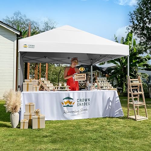 Miniatura 7 de CROWN SHADES - Toldo desplegable de 8 x 8 pies con 1 pared lateral, tienda de campaña de playa que se arma con solo presionar un botón, glorieta