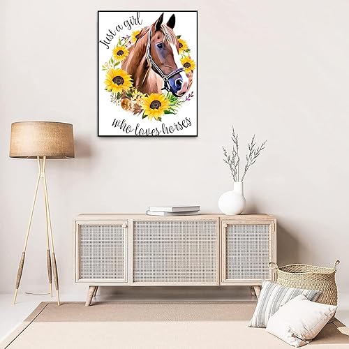 Miniatura 3 de Eterkosu Kit de pintura artística de caballo con diamantes para adultos, animales, flores, bricolaje, pintura 5D con diamantes, kits de pintura de