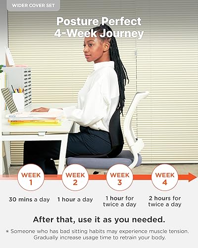 Miniatura 7 de curble Juego de fundas más anchas (estándar anchas), silla de apoyo de espalda baja con funda desmontable, corrector de postura de apoyo lumbar,