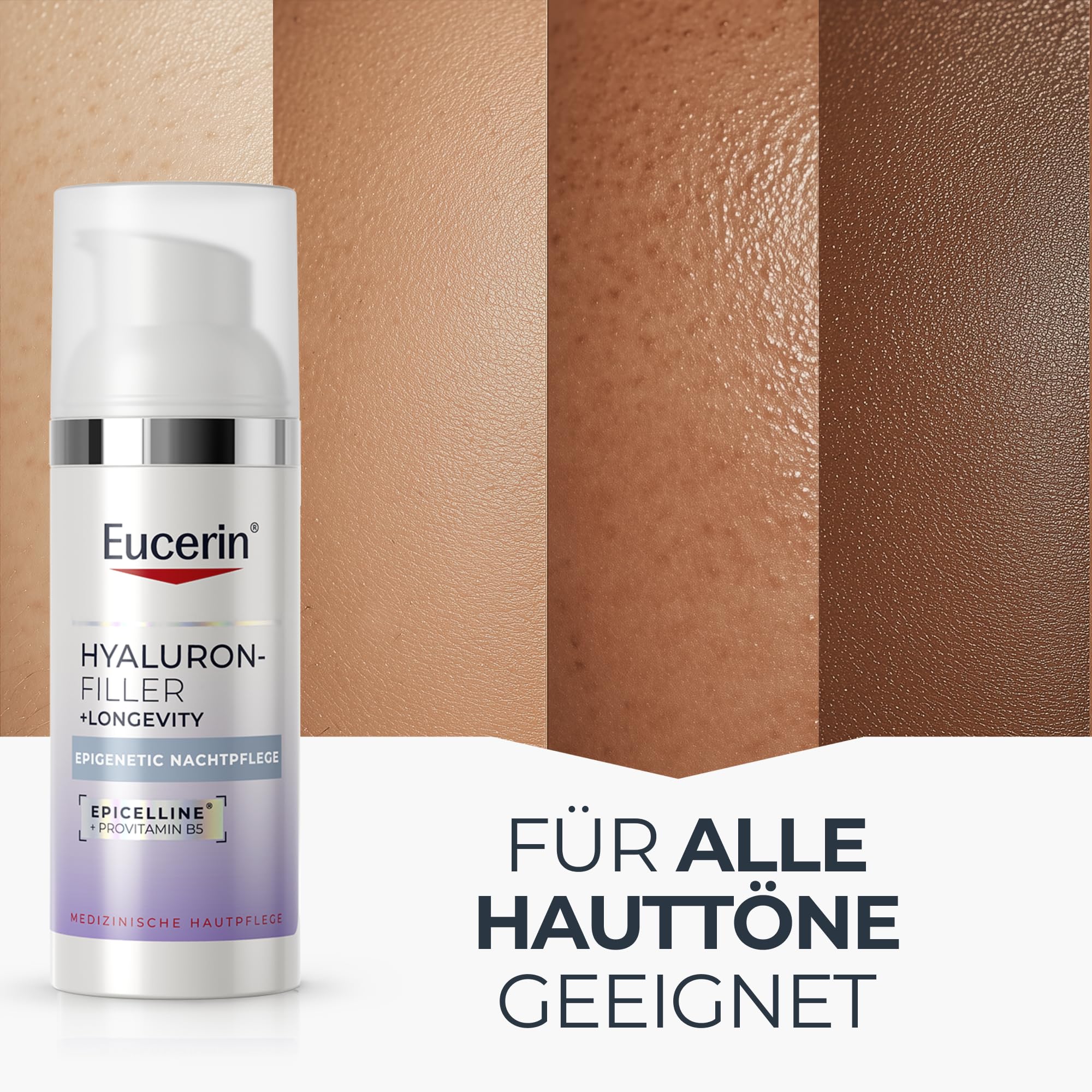 Eucerin Hyaluron-Filler +Longevity Epigenetic Tagespflege LSF 30, 50 ml | Korrigiert sichtbare Zeichen der Hautalterung, reduziert effektiv Falten, mit Hyaluronsäure und Epicelline