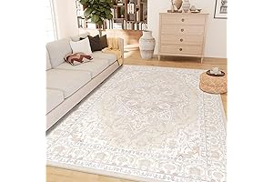 5x7 Bohemian Cream Shag Rug