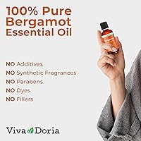 Vista 4 de Viva Doria Aceite esencial de bergamota 100% puro, sin diluir, grado alimenticio, aceite de bergamota italiano, 1 onza líquida (1.0 fl oz), aceite