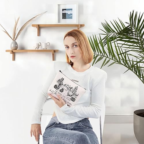 Miniatura 5 de WZMPA Vintage Cowboy Music Bolsa Cosmética Cantante Lyric Gift The Devil Can Scrap But The Lord Has Won Makeup Zipper Bag Bag Western Cowboy