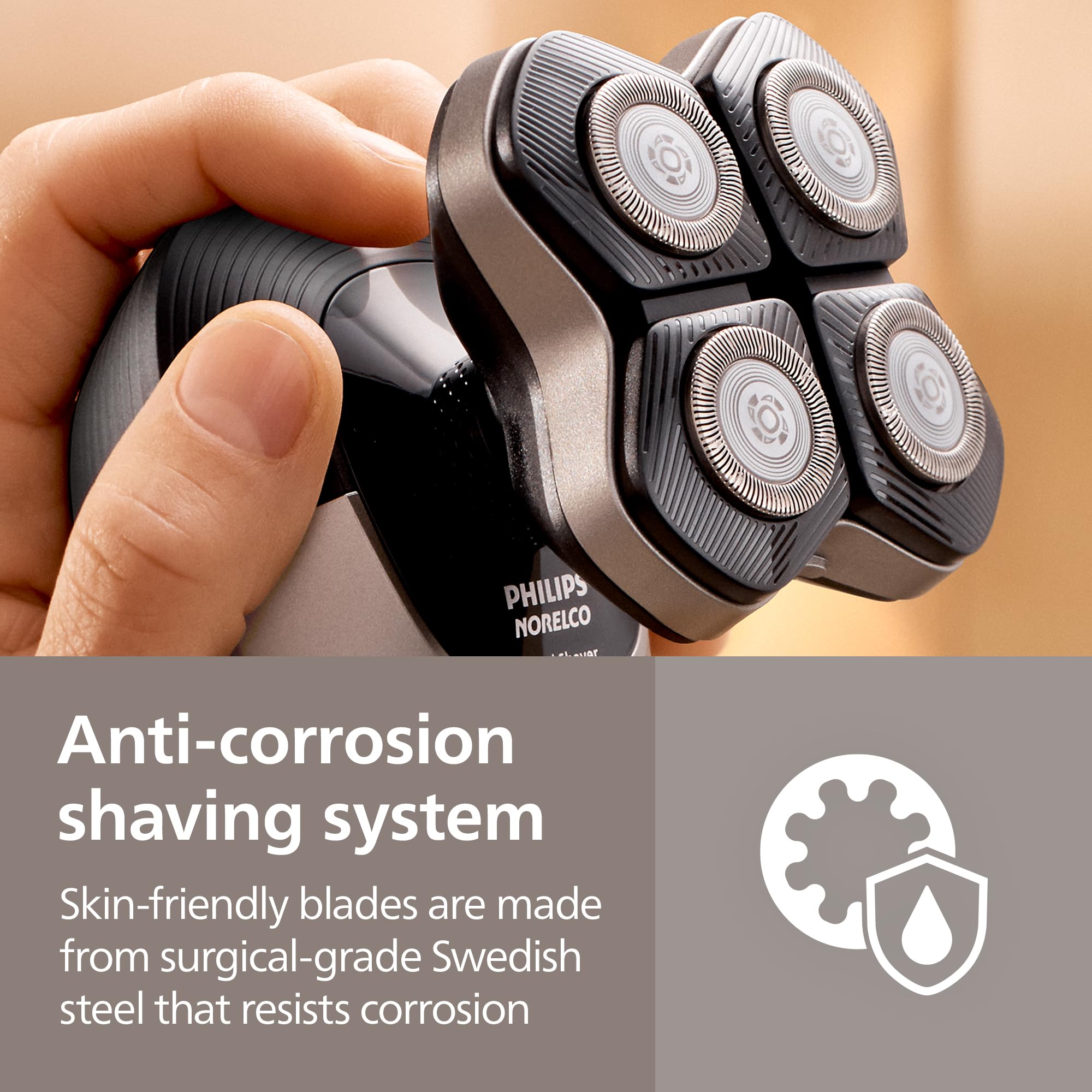 Philips Norelco - Testine di ricambio originali per rasoio, compatibili con Philips Norelco Head Shaver Pro HS5980, HS7980 e HS9980, lame ComfortCut autoaffilanti, delicate sulla pelle, 4 pezzi, HS740