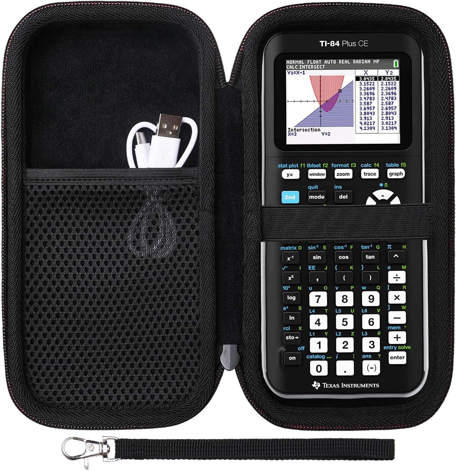 LTGEM Case Compatible with Texas Instruments TI-84 Plus CE/TI-84 Plus/TI-Nspire CX II CAS/TI-Nspire CX II/TI-83 Plus/TI-30XIIS/TI-30XS/TI-30Xa/TI-34/TI-36X Pro Graphing Calculator, Black(Case Only)
