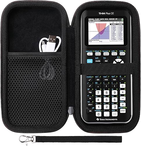 LTGEM - Funda compatible con calculadora gráfica Texas Instruments TI-84 Plus CE/TI-84 Plus/TI-Nspire CX II CAS/TI-Nspire CX II/TI-83 Negro