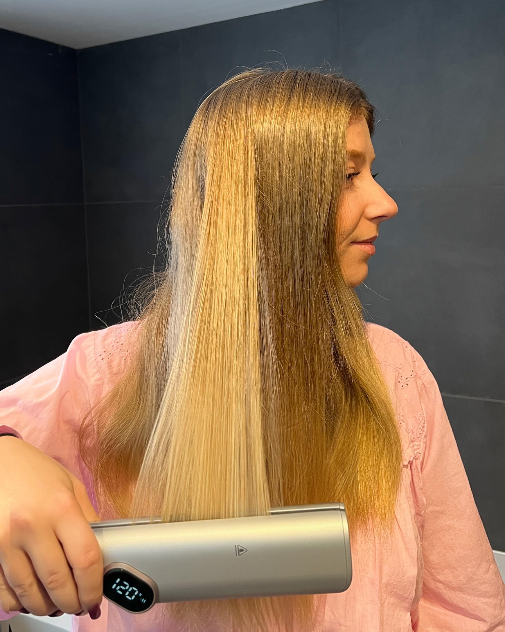 SENYA Hair Fusion Lisseur Séchant Wet & Dry Sans Plaques Chauffantes, Sèche & Lisse en Même Temps, Technologie Air Chaud, Affichage LED