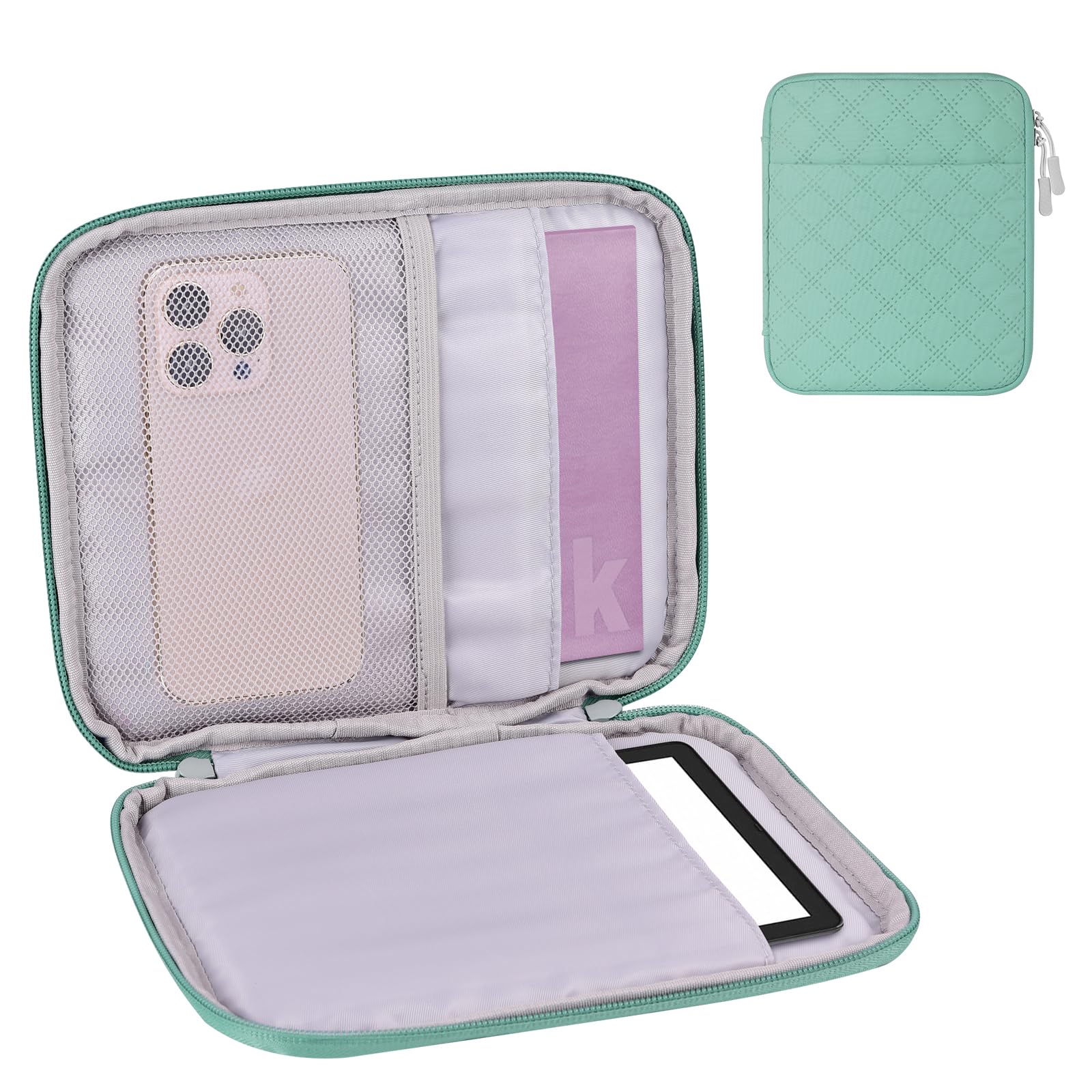 Funda acolchada para eBook/e-Reader de 6 a 7 pulgadas (tela verde)