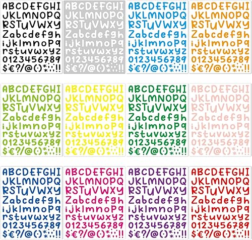 Miniatura 3 de 972 piezas de 12 hojas de calcomanías de letras de vinilo, bonitas calcomanías de números para buzón, letreros, ventanas, puertas, automóviles,