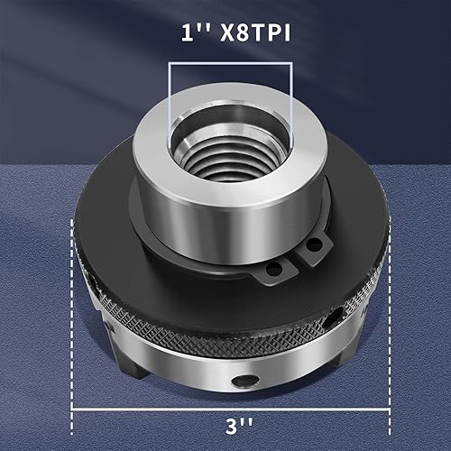 Miniatura 9 de Juego de mandril de torno de madera de 4 pulgadas, 4 mordazas, mandriles de torno autocentrante, rosca, 1 mandril de torno 8TPI para torneado de