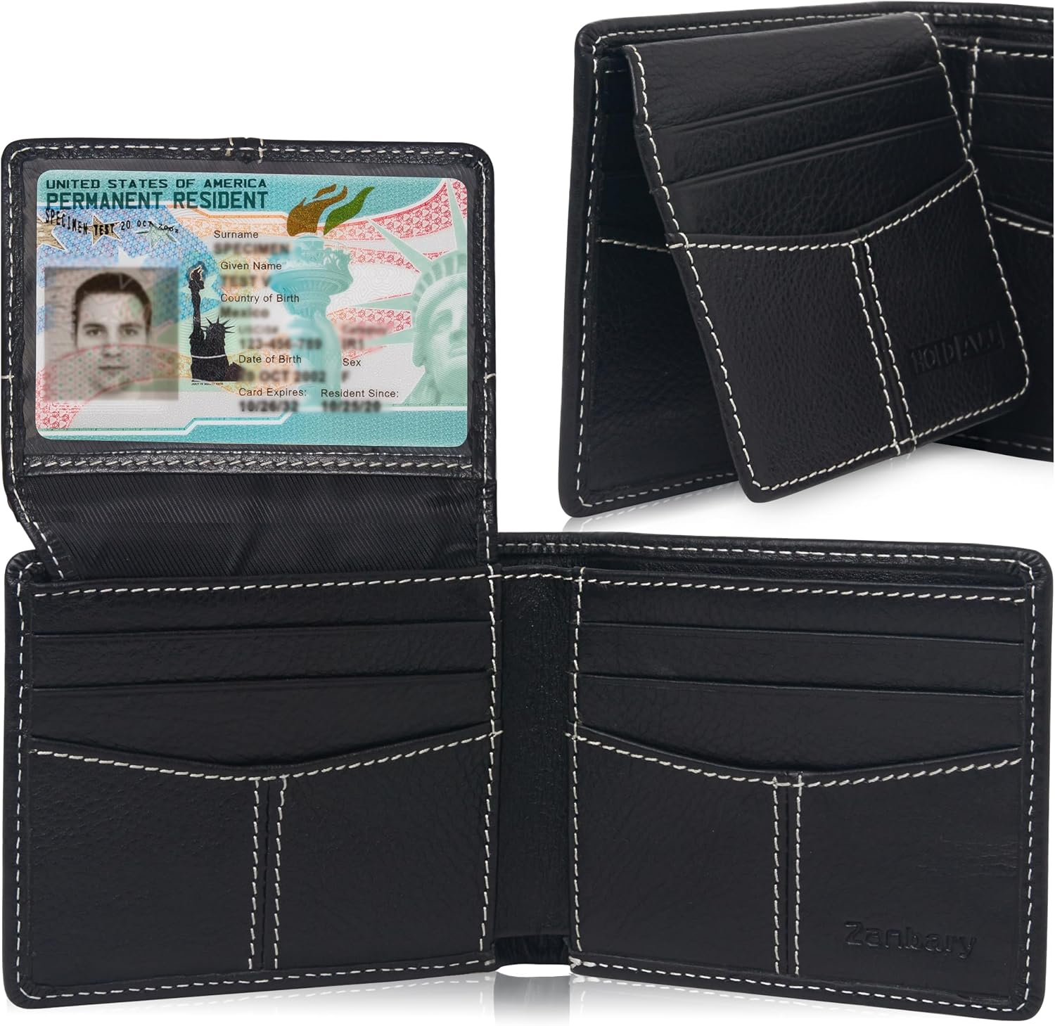 Genuine Leather Bifold Wallets For Men, Mens Wallets RFID Blocking