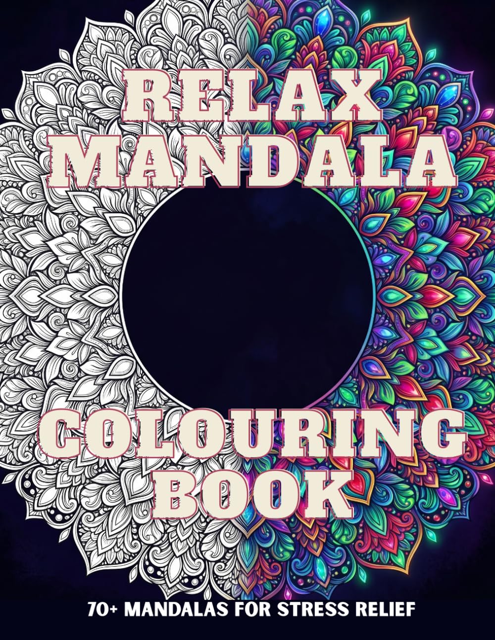 Relax Mandala: Different Patterns, Perfect For Stress Relief, Colouring Book for Adults