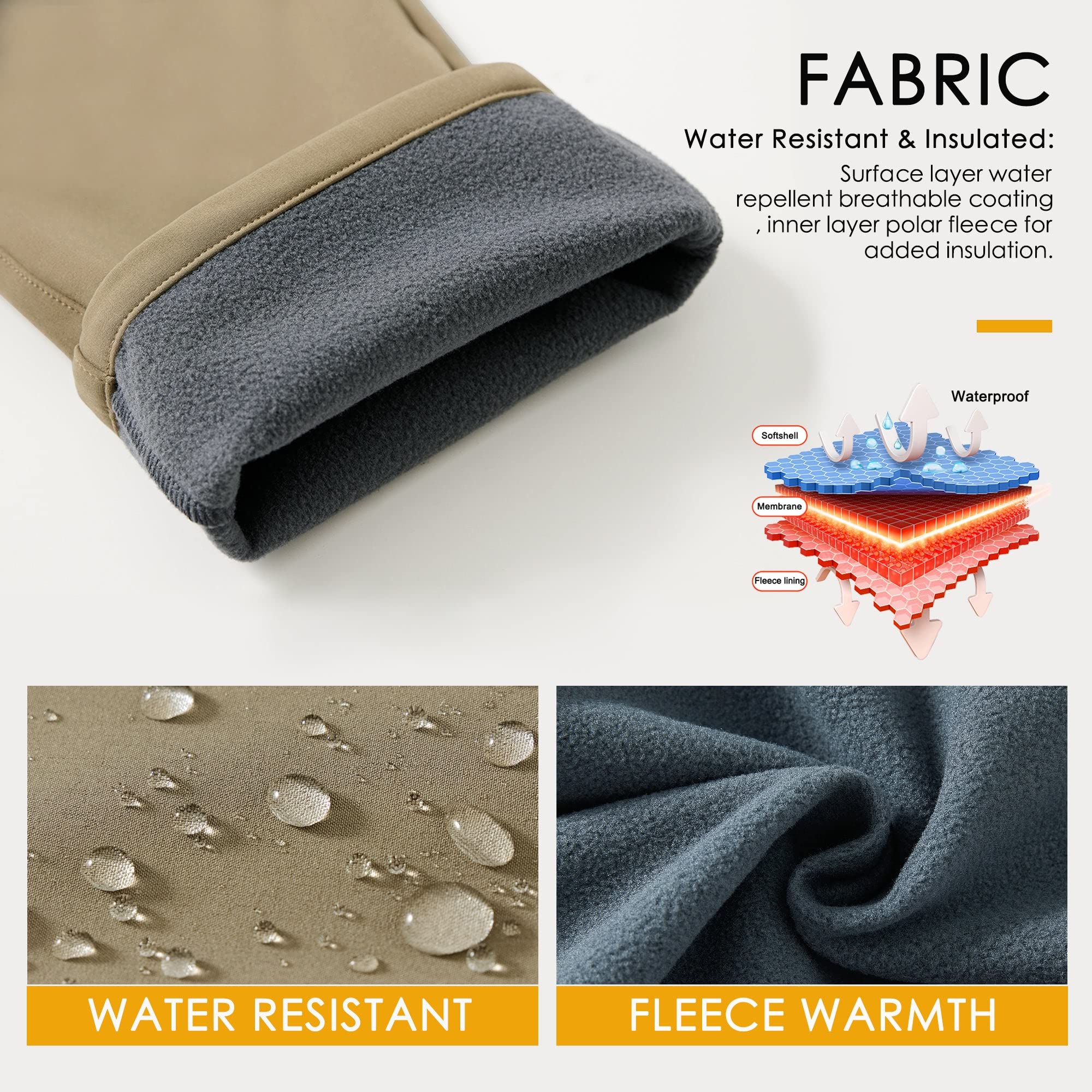 Willit Pantalones de invierno para mujer, impermeables, para senderismo, cálidos, para exteriores, aislados, para clima frío