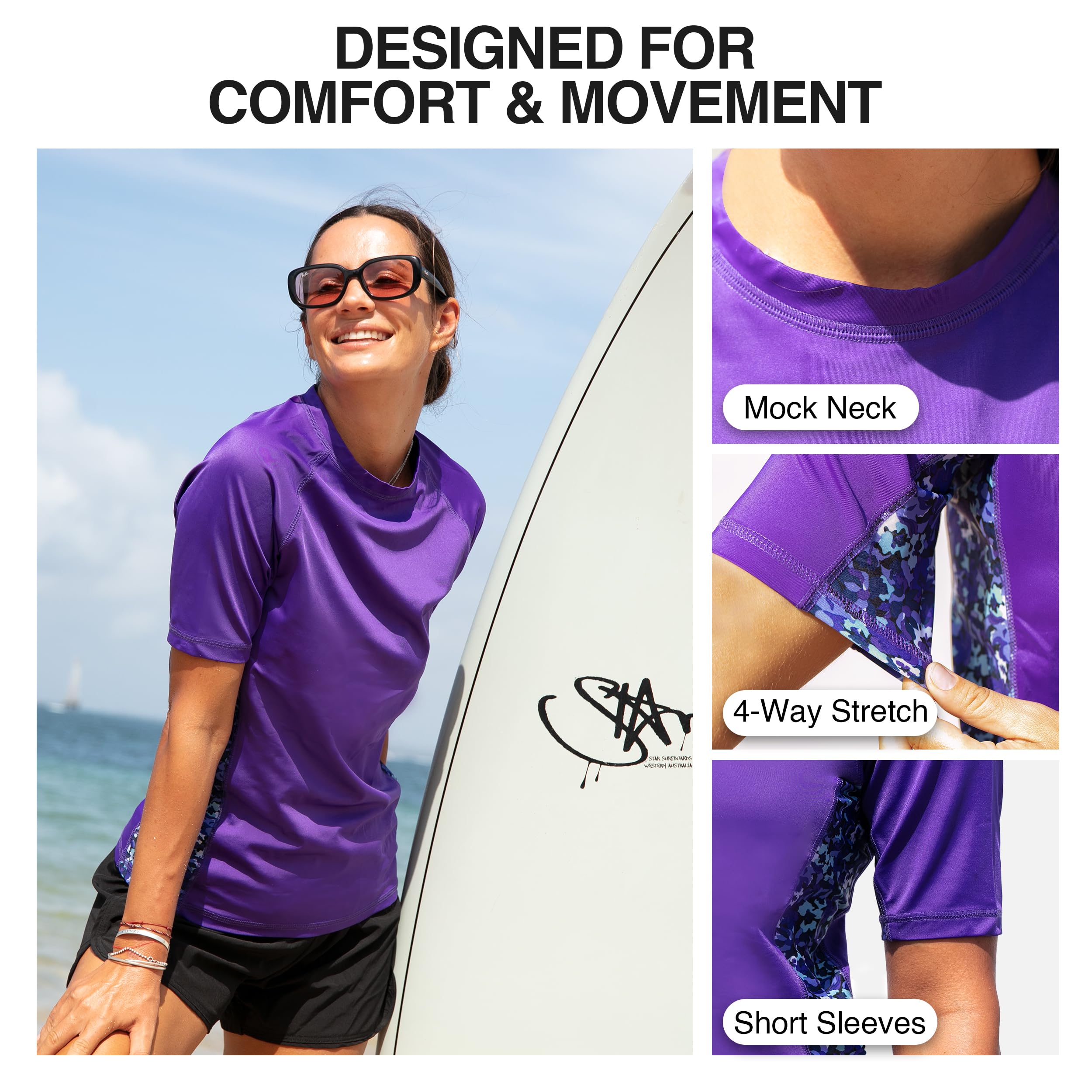 Kanu Surf Breeze Damen Rashguard & Workout Top mit LSF 50+, kurzärmelig