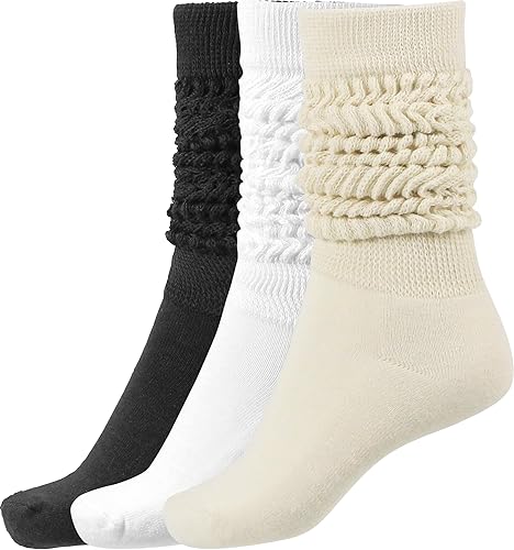 BomKinta Calcetines holgados para mujer, calcetines de bota alta hasta el muslo, calcetines suaves para mujer, tallas 5-9