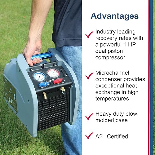 Miniatura 3 de Inficon 714-202-G1 - Máquina de recuperación dual de refrigerante Vortex, 1 HP, 120V