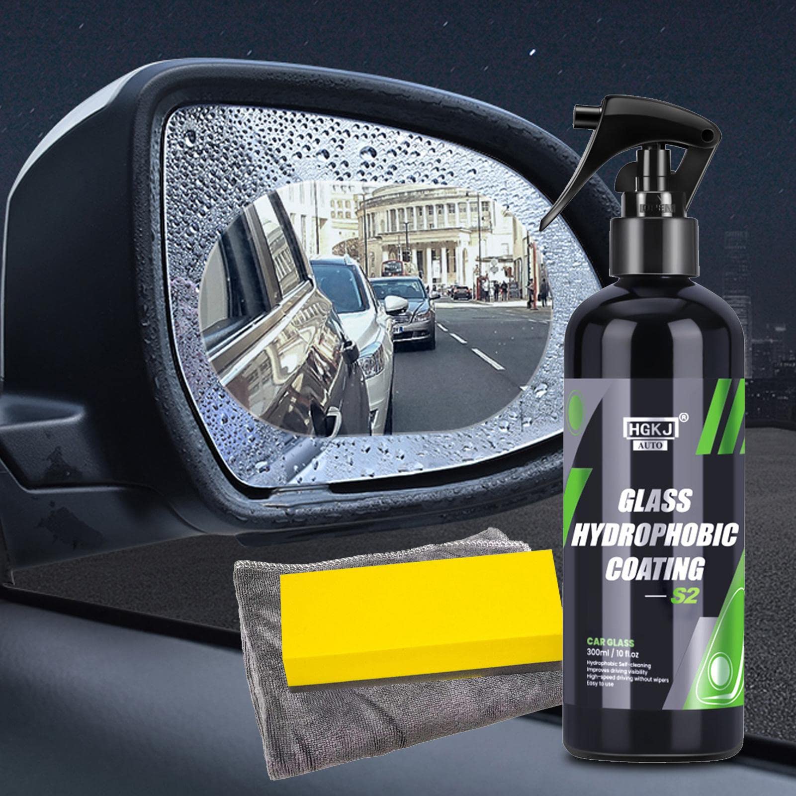 Agente Anti-Lluvia Del Coche, Revestimiento Hidrofóbico Versátil Ventanas Del Coche, Spray De Coche Dispersante Lluvia, Spray De Vehículo De Diseño Larga Duración, Spray Resistente A La Lluvia