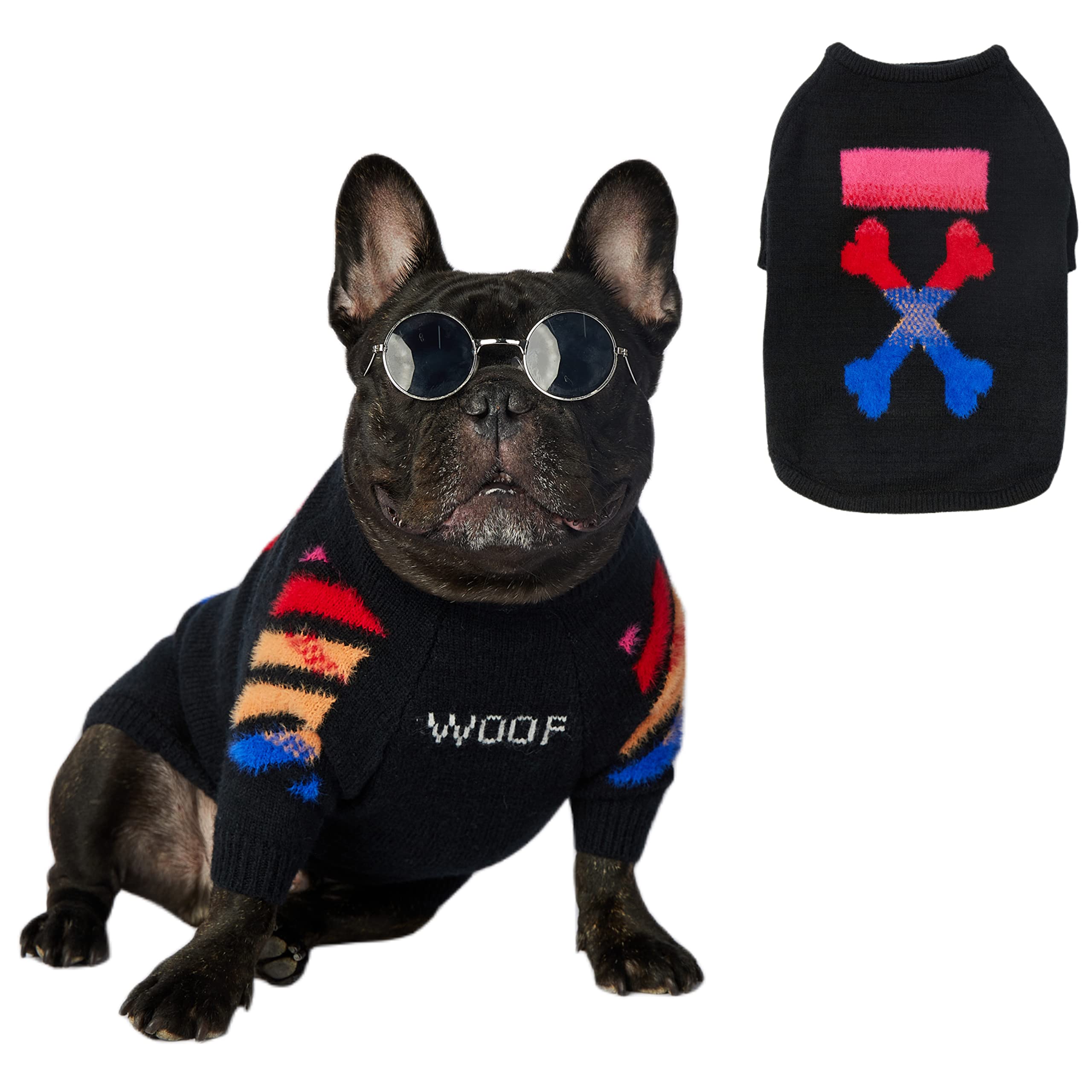ChoChoCho Woof Knit Dog Sweater, Fashion Design Thermal Knitted Dog