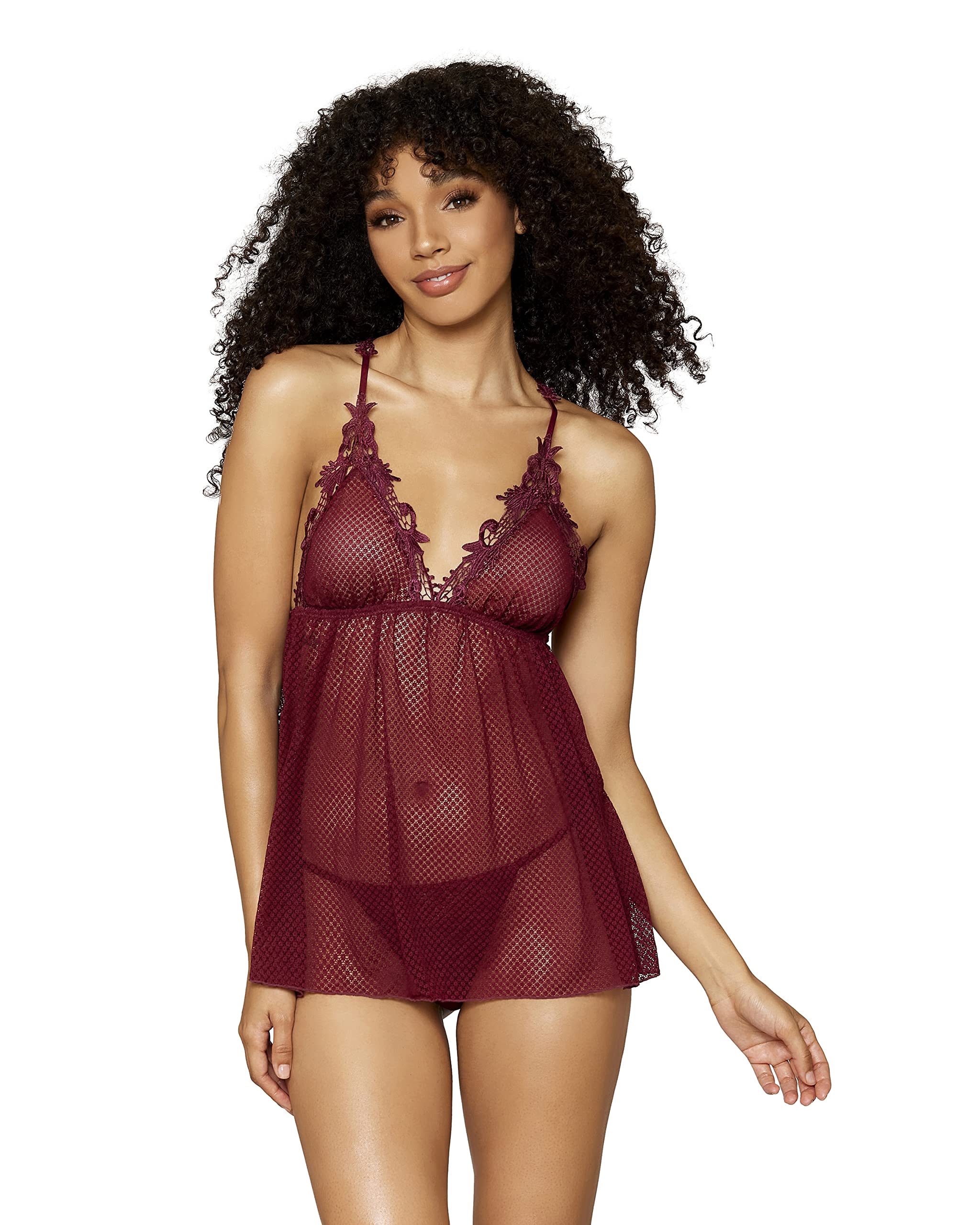 Dreamgirl Babydoll & G-String Camisón para Mujer