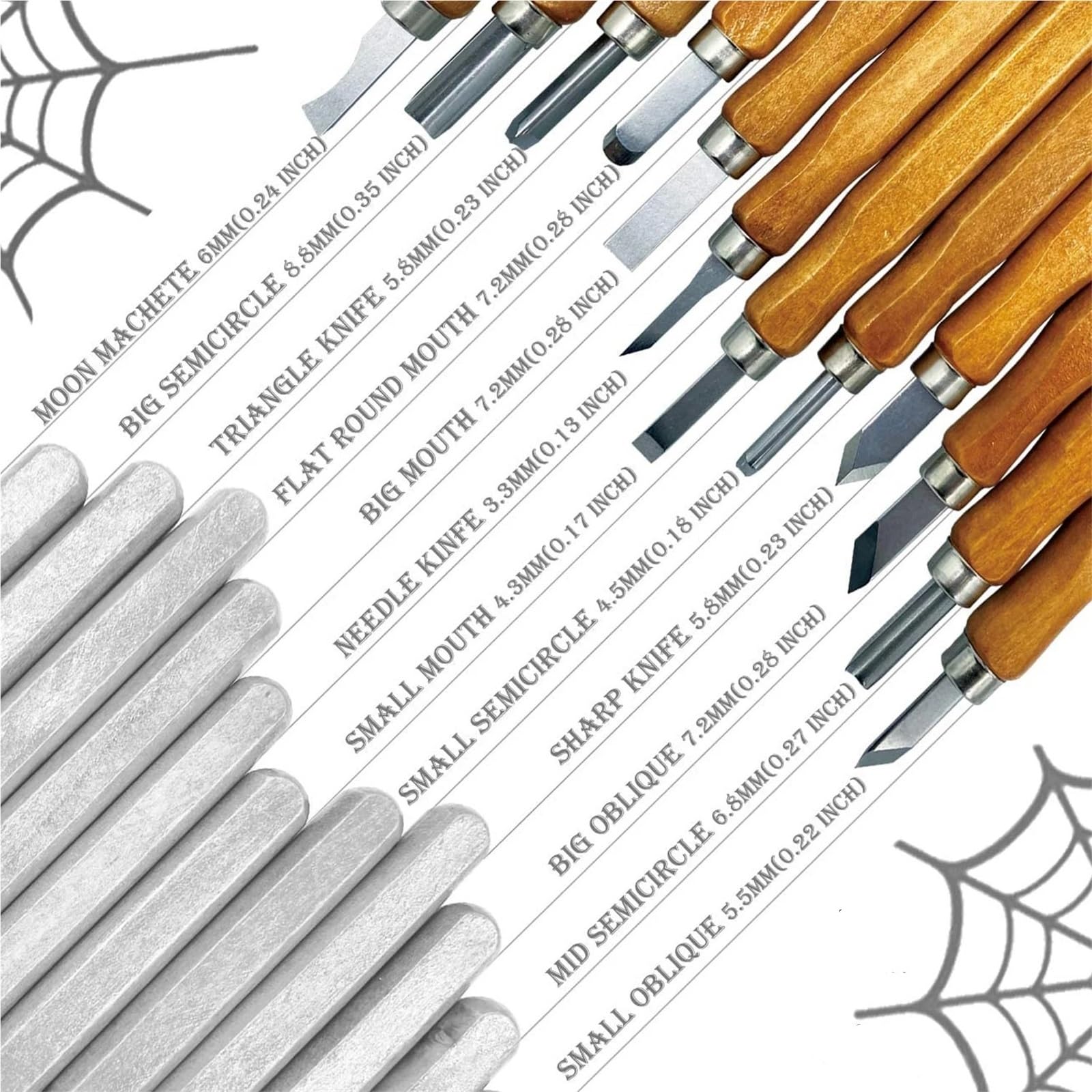Zestaw do rzeźbienia w drewnie Wygodny i ergonomiczny 12-częściowy zestaw do precyzyjnego rzeźbienia w drewnie z narzędziami skalpelowymi i dłutami
