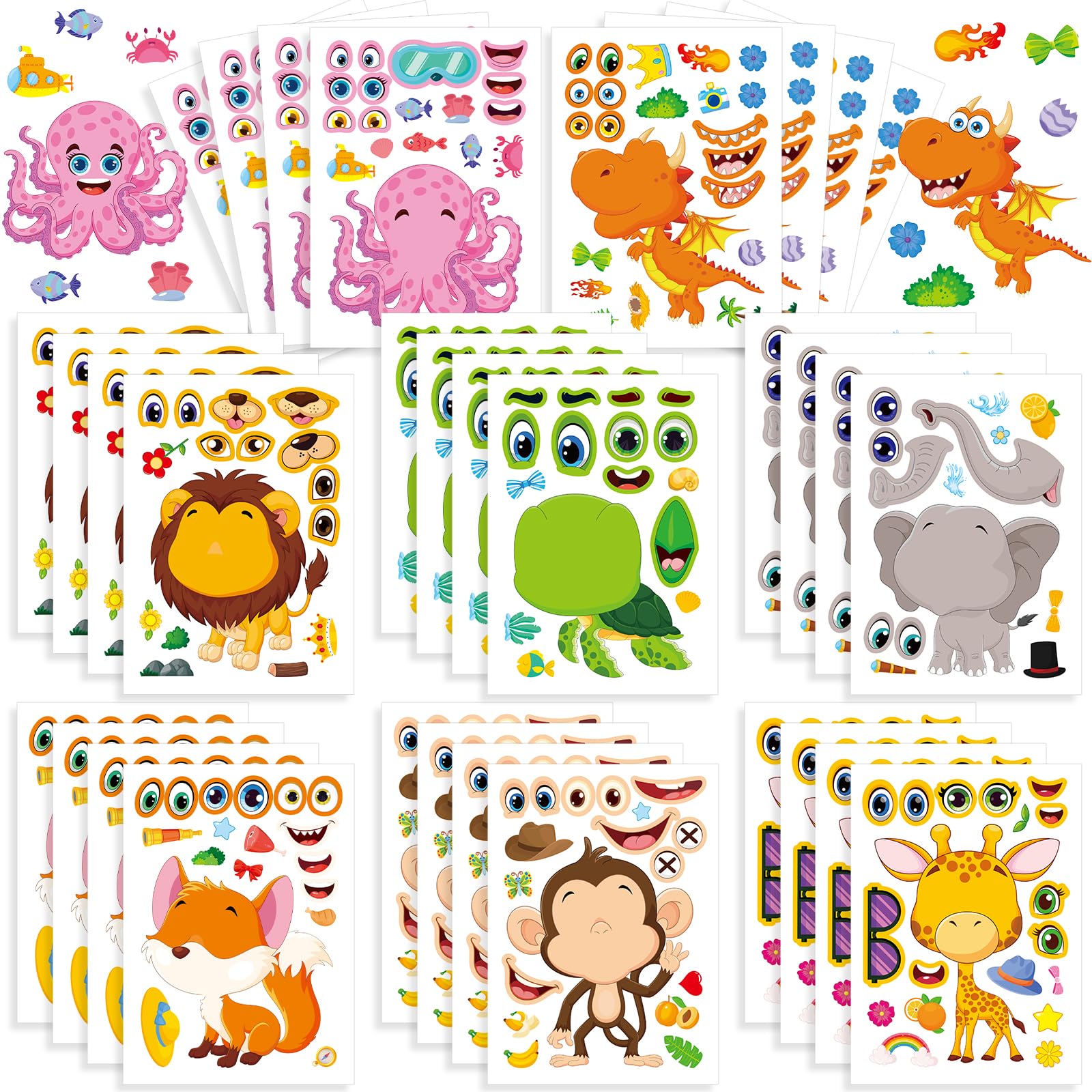 ちづページ Amazon.com: JIXZEN 32 Sheets 8.3''×5.9'' Make a Face Stickers for