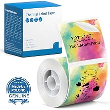 Thermal Labels for POLONO PM220S Label Maker, 2 inch 50mm Thermal Label, Waterproof, Multi-Purpose Label Tape, 1 Roll of 150 Self-Adhesive Thermal Paper Gradient Color