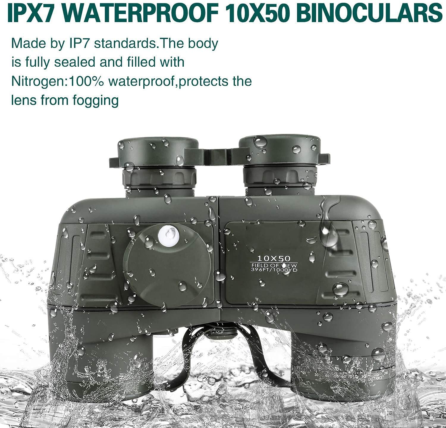 本体綺麗です✨】海洋双眼鏡 10x50mm ミニタリー