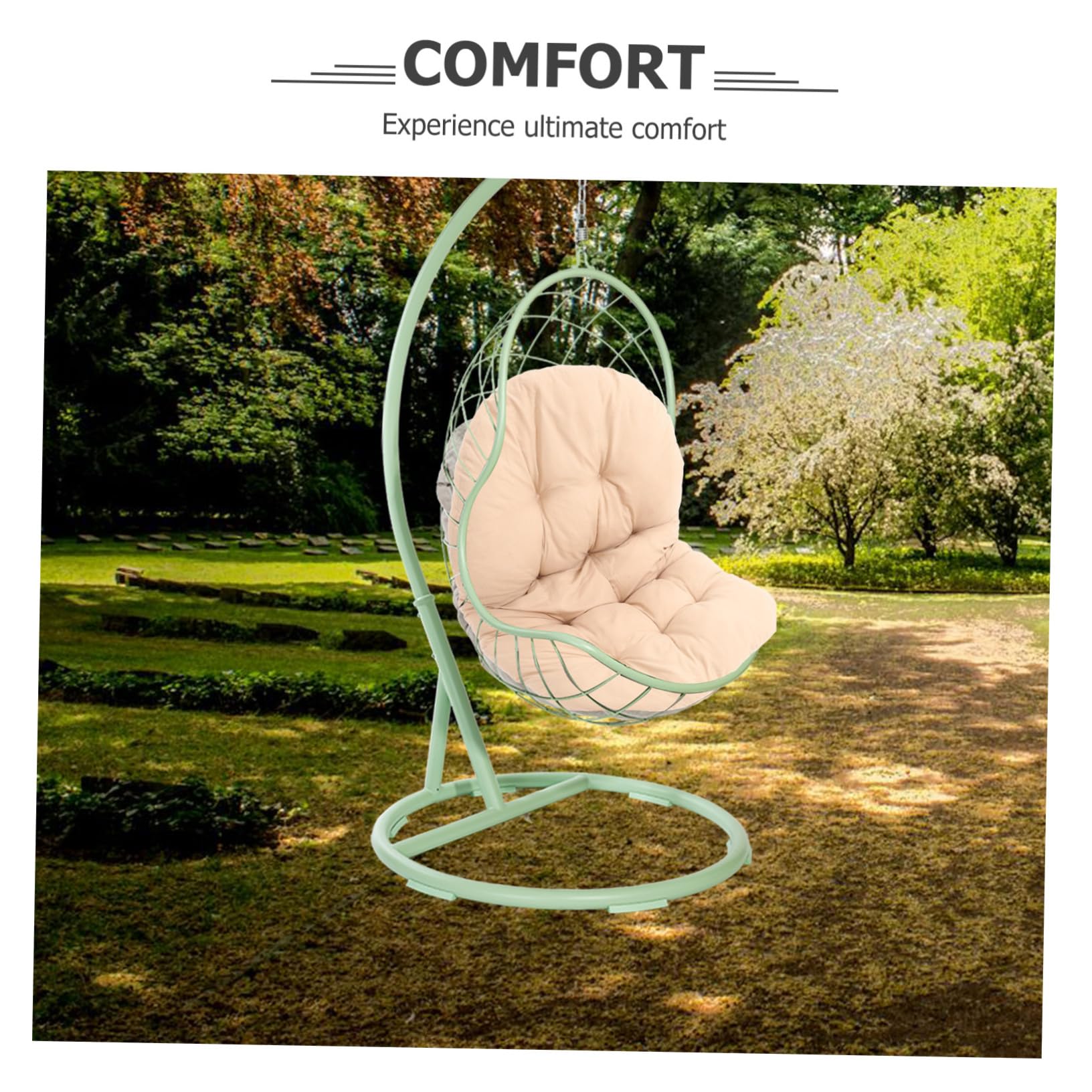 Cuscino per sedia sospesa da esterno, in poliestere resistente alle intemperie, sfoderabile per un maggiore comfort, ideale per giardino e patio, perfetto per relax e tempo libero