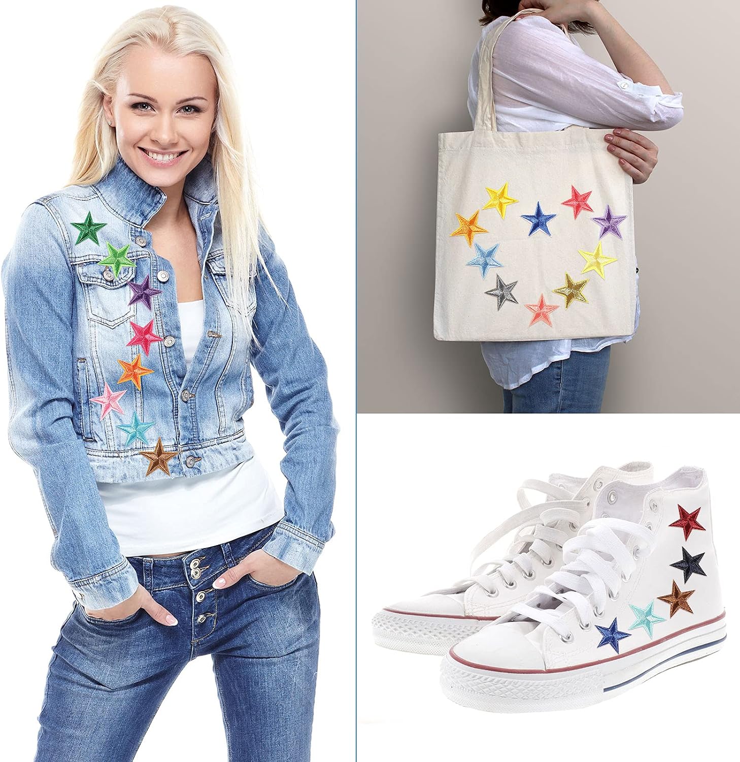 Waydress 99 Pieces Star Iron on Patches Mini Star Patches Embroidered Patches Small DIY Sewing Patches Colorful Sew Appliques for Clothing Bags Backpacks Jackets Decors, 33 Colors image 5