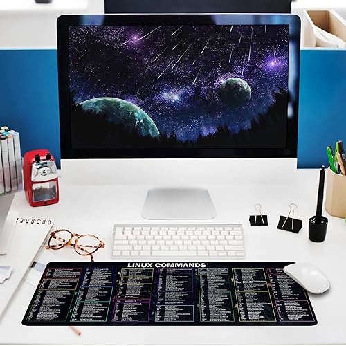 Miniatura 5 de Linux Commands - Alfombrilla larga para mouse Linux para ingenieros de software, hackers y programadores, accesorios de computadora, alfombrilla