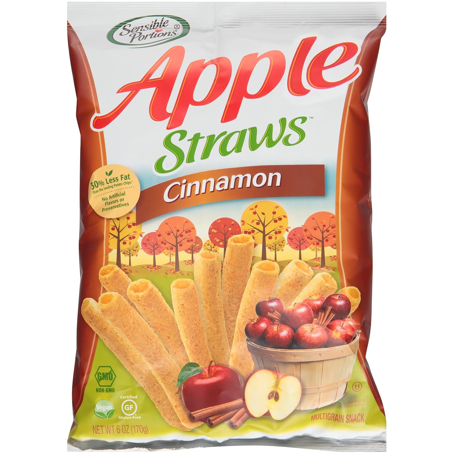 Sensible Portions Apple Straws, Cinnamon, 5 Ounce (pack Of 12)