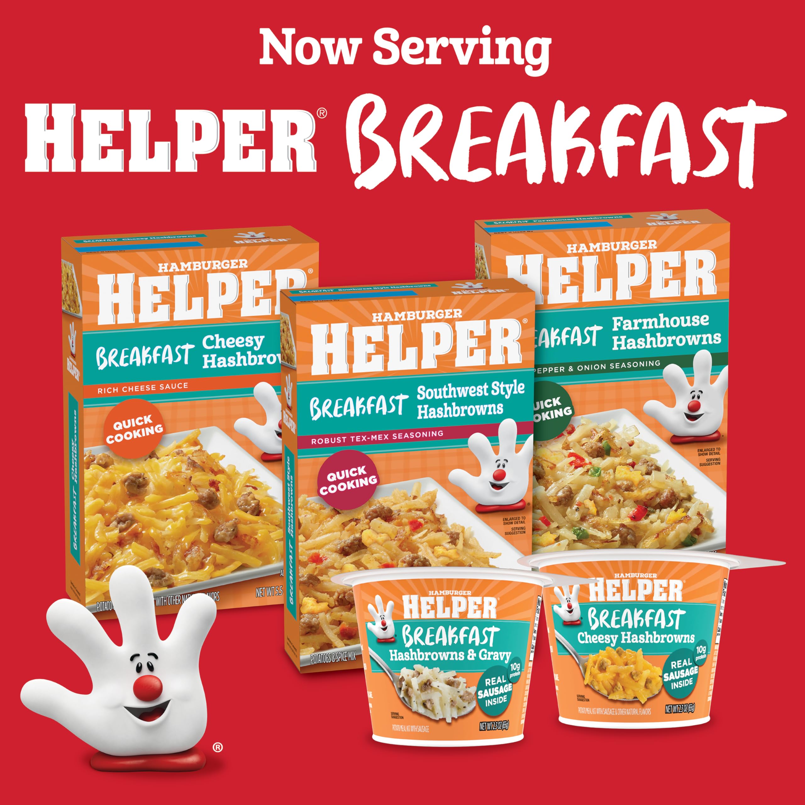 Hamburger Helper BREAKFAST Southwest Style Hashbrowns, 4 oz, 12 per case