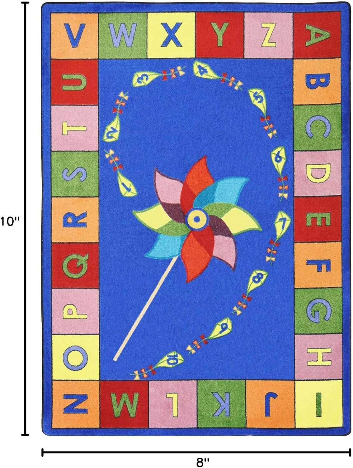 Joy Carpets Educational Alphabet Pinwheel Kids Rug Rug Size: 7'8" x 10'9"