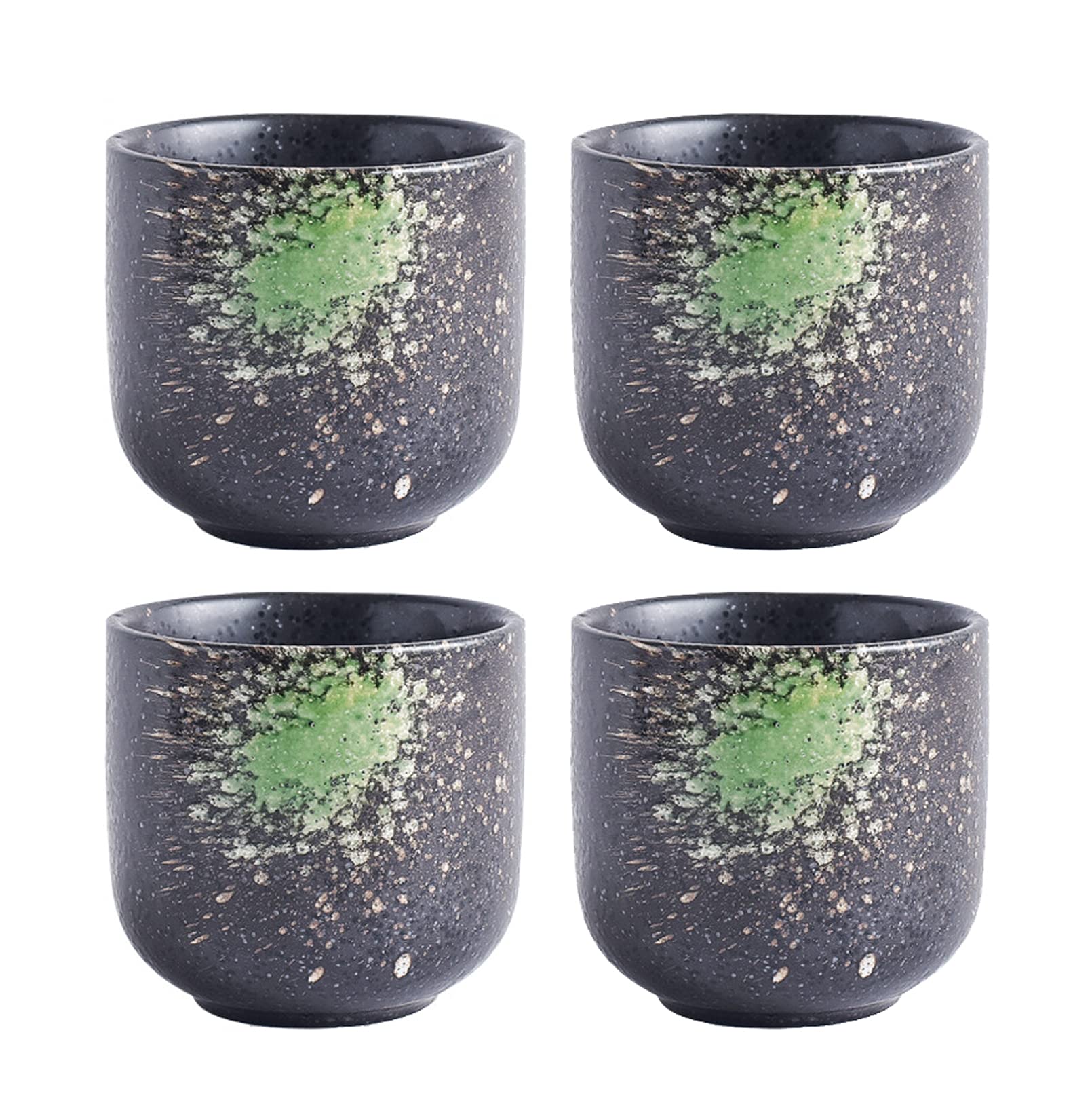 Tazas de té de cerámica, hechas a mano, de cerámica china, Kung Fu, tazas de té asiáticas de porcelana, sin asas, ideales para sushi y té