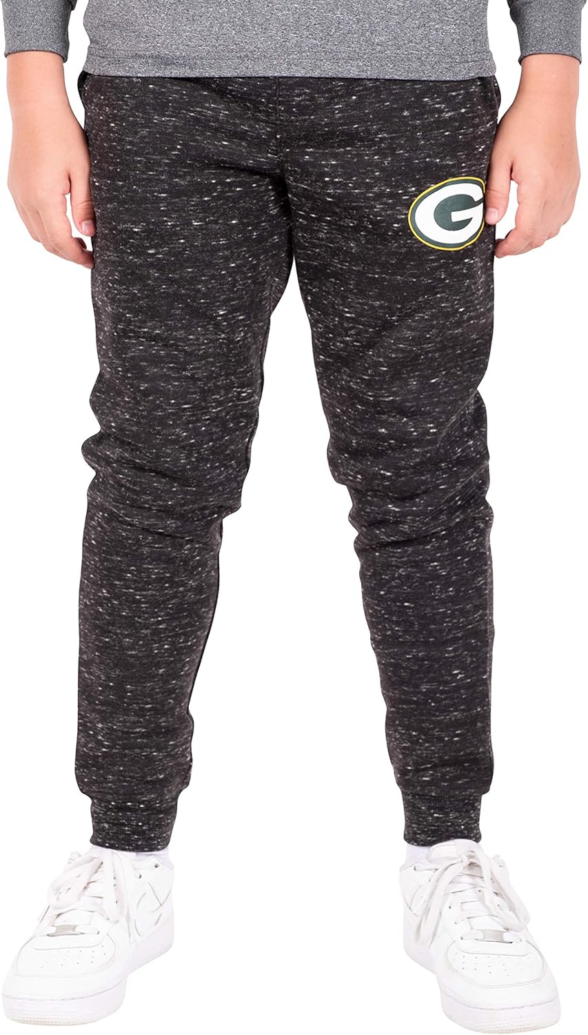 Ultra Game Boys' NFL Black Snow Fleece Jogger Sweatpants