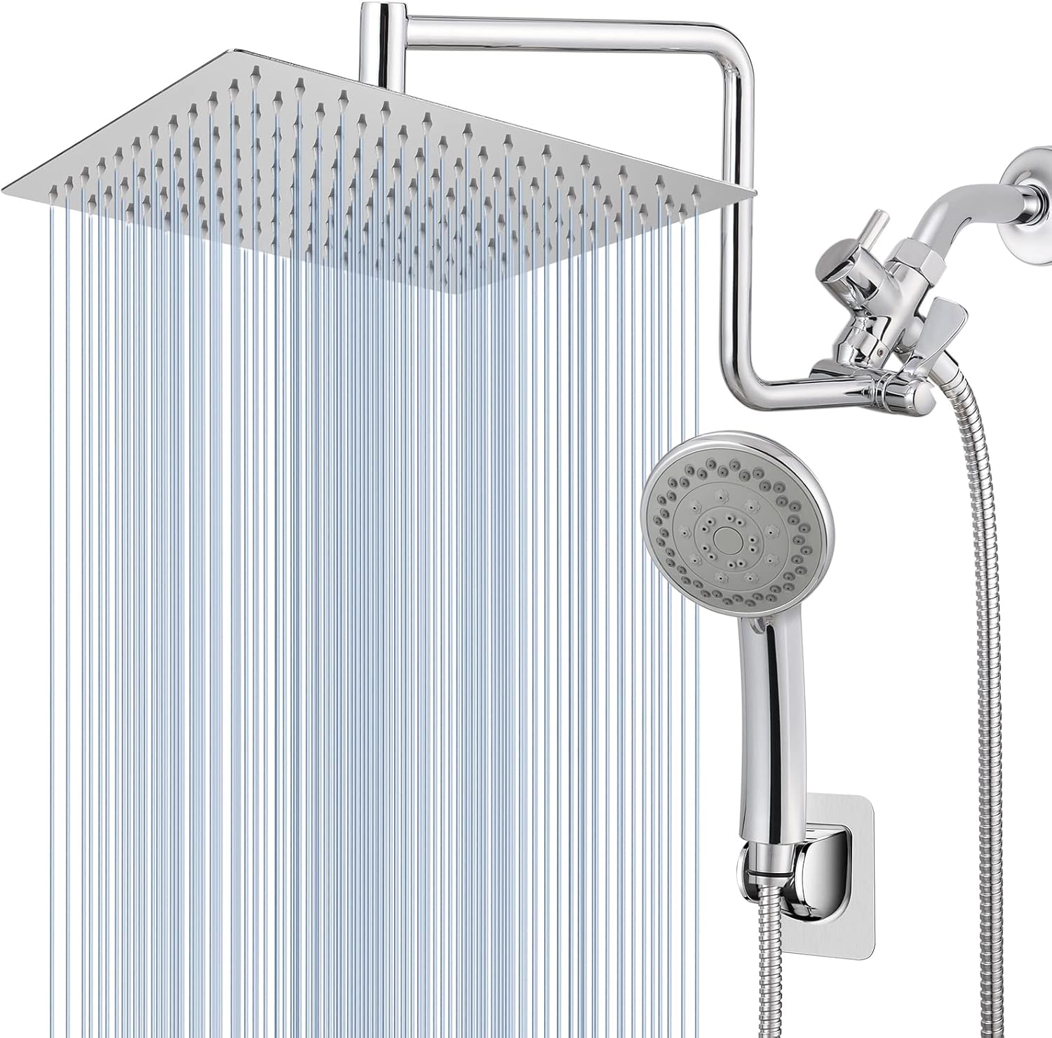 High Pressure Rain Shower Head with Handheld Combo, Voolan 10'' Square