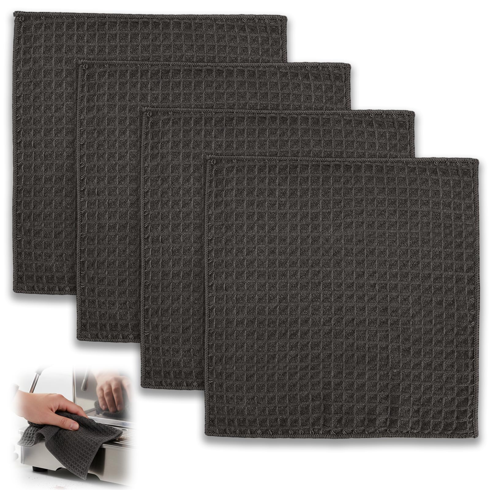 4PCS Barista Cloth, Barista Cloths for Coffee Machine Reusable Coffee Cloth