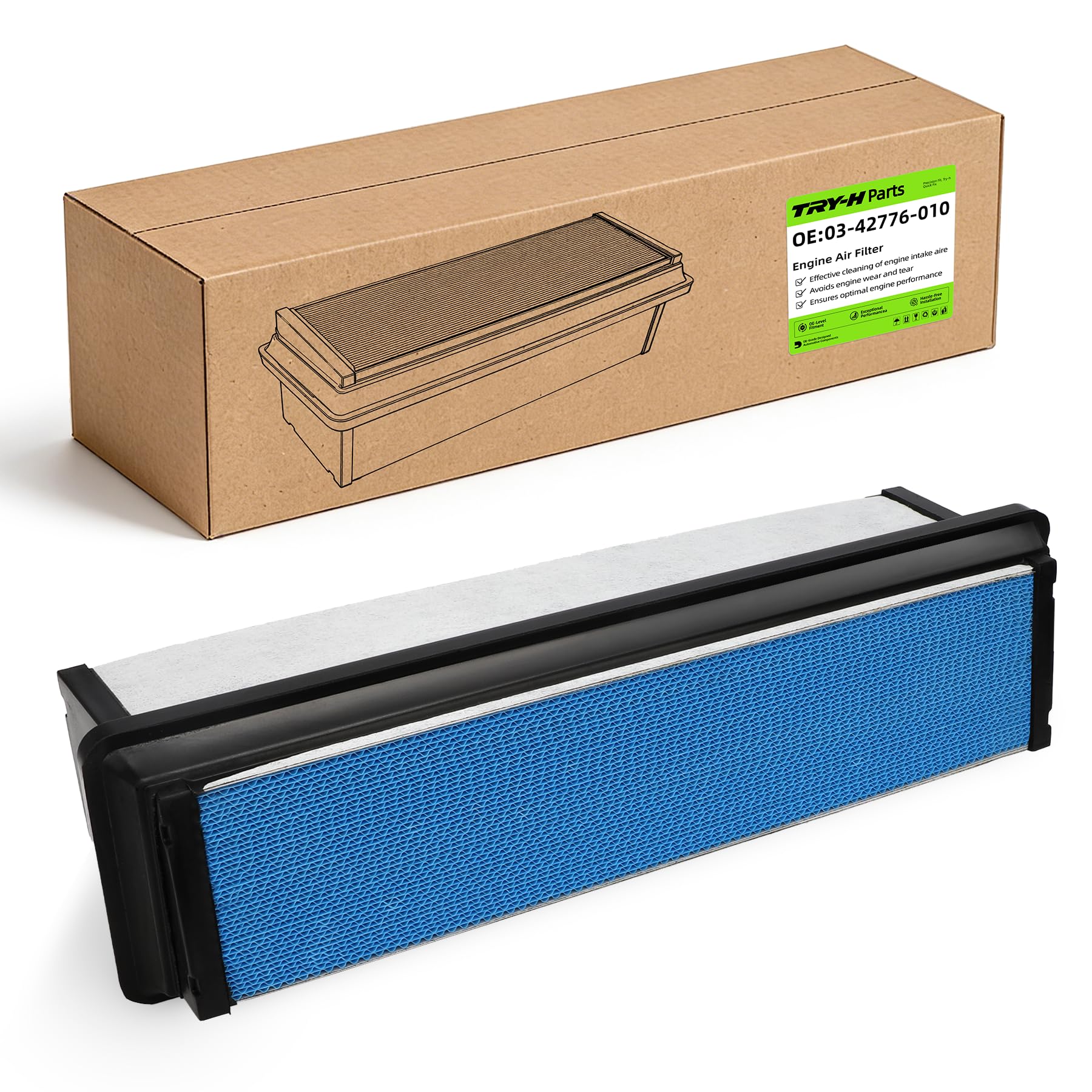 Photo 1 of 03-42776-010 Engine Air Filter Compatible with Freightliner Cascadia 2019-2022 Accessories Replacement Parts 91559 TR504-EF 0342776010 997879