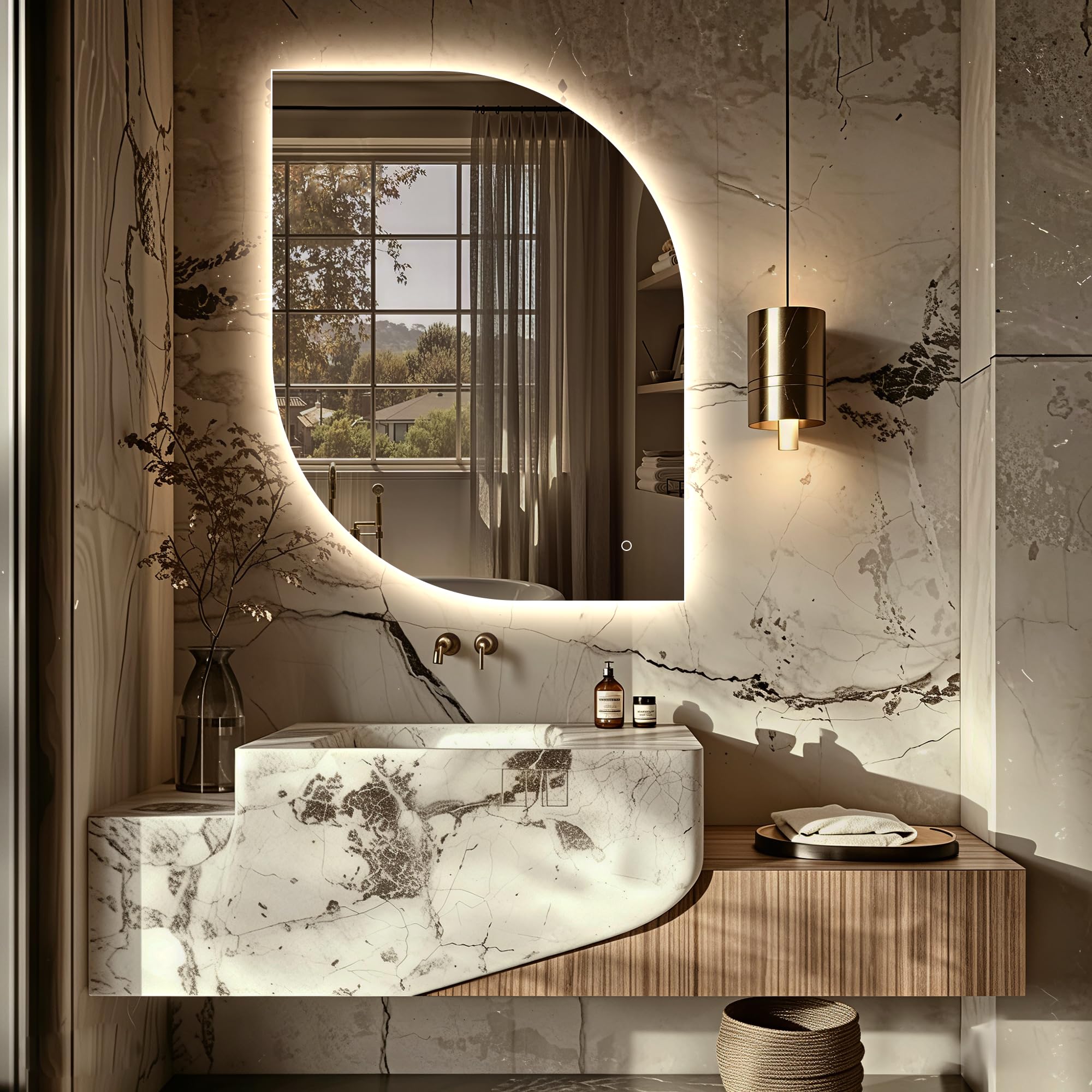 Miroir de salle de bain à DEL anti-buée pour en finir avec les reflets flous