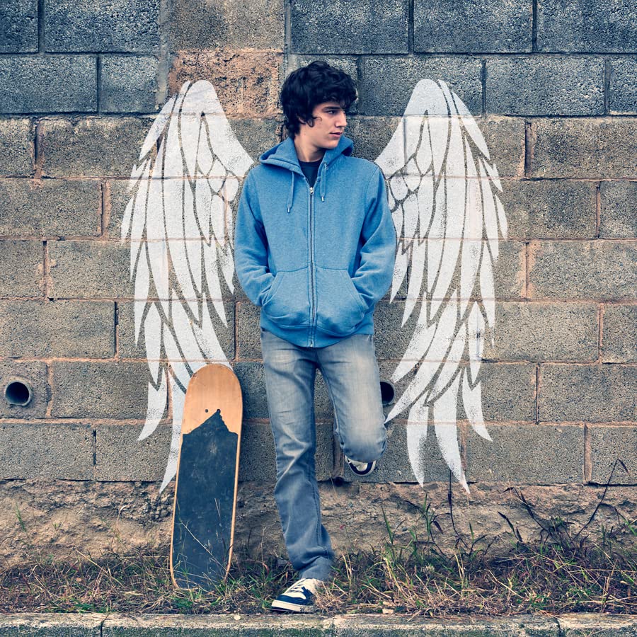 Ideal Stencils Angel Wings Stencil, Large Wall Painting Stencil, Inside, Outside Use, Great for Any Space, (54x116cm)