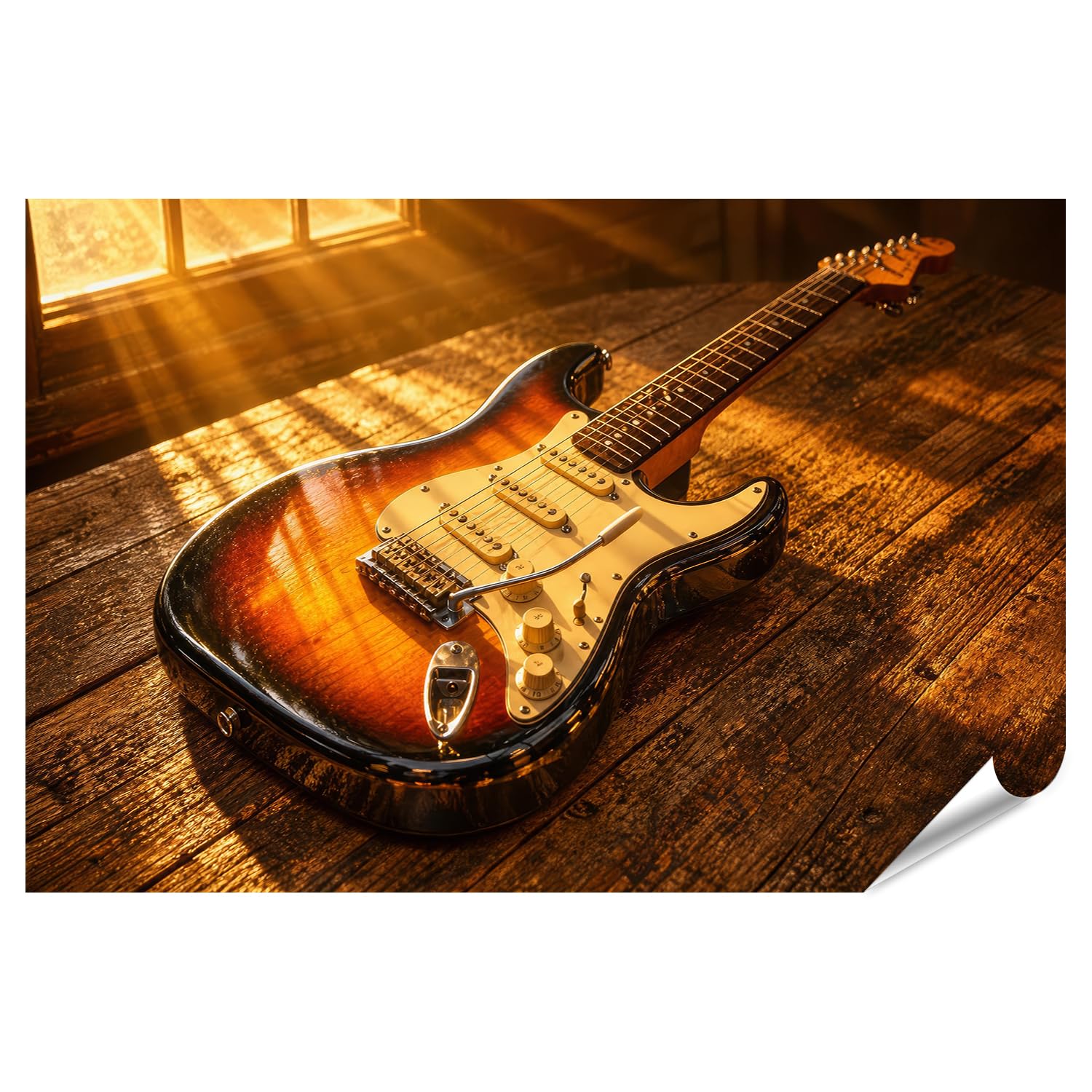 islandburner Poster vintage de qualité supérieure - Guitare électrique - Pour salon - Pour les fans de musique - Grand format