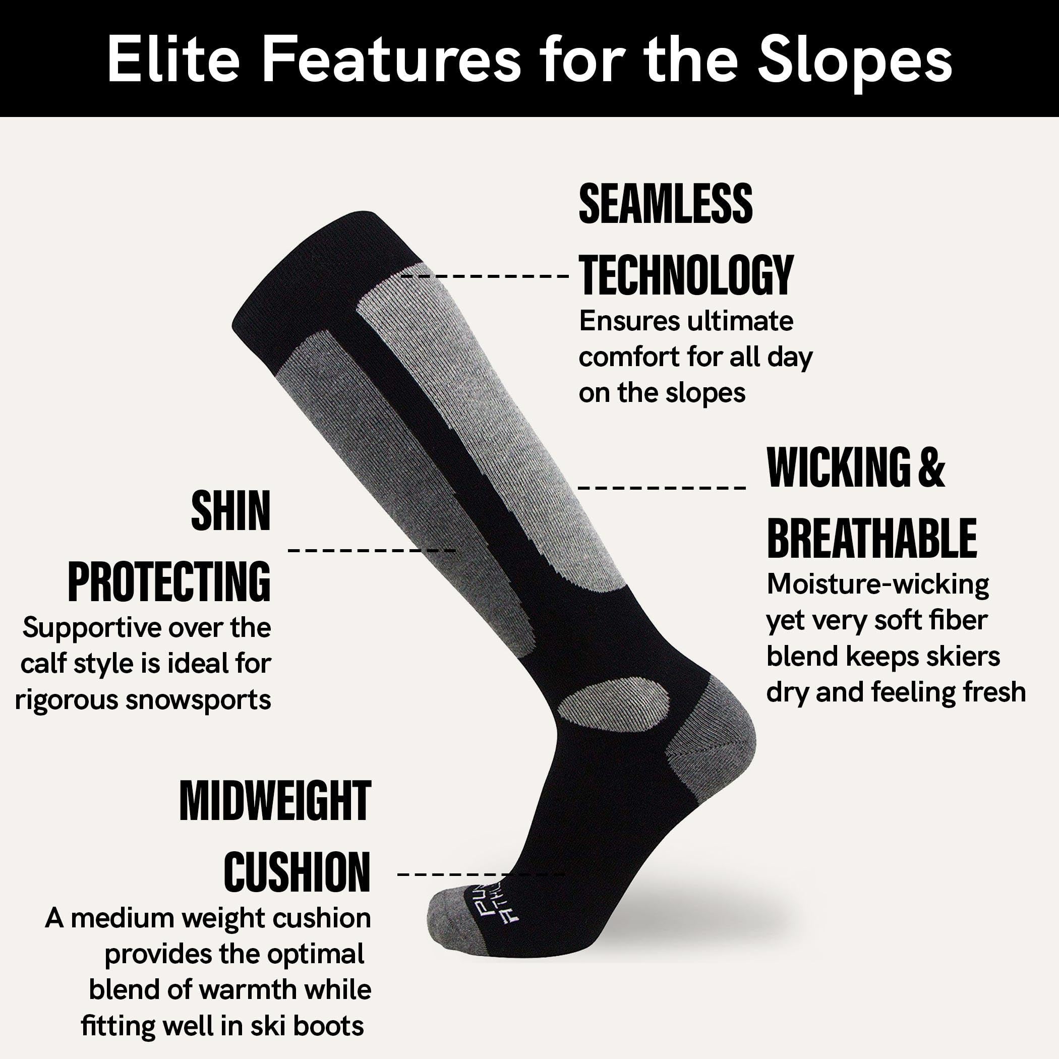 Value - Calcetines de esquí para hombre y mujer (snowboard, invierno, clima frío) - Negro - L/XL