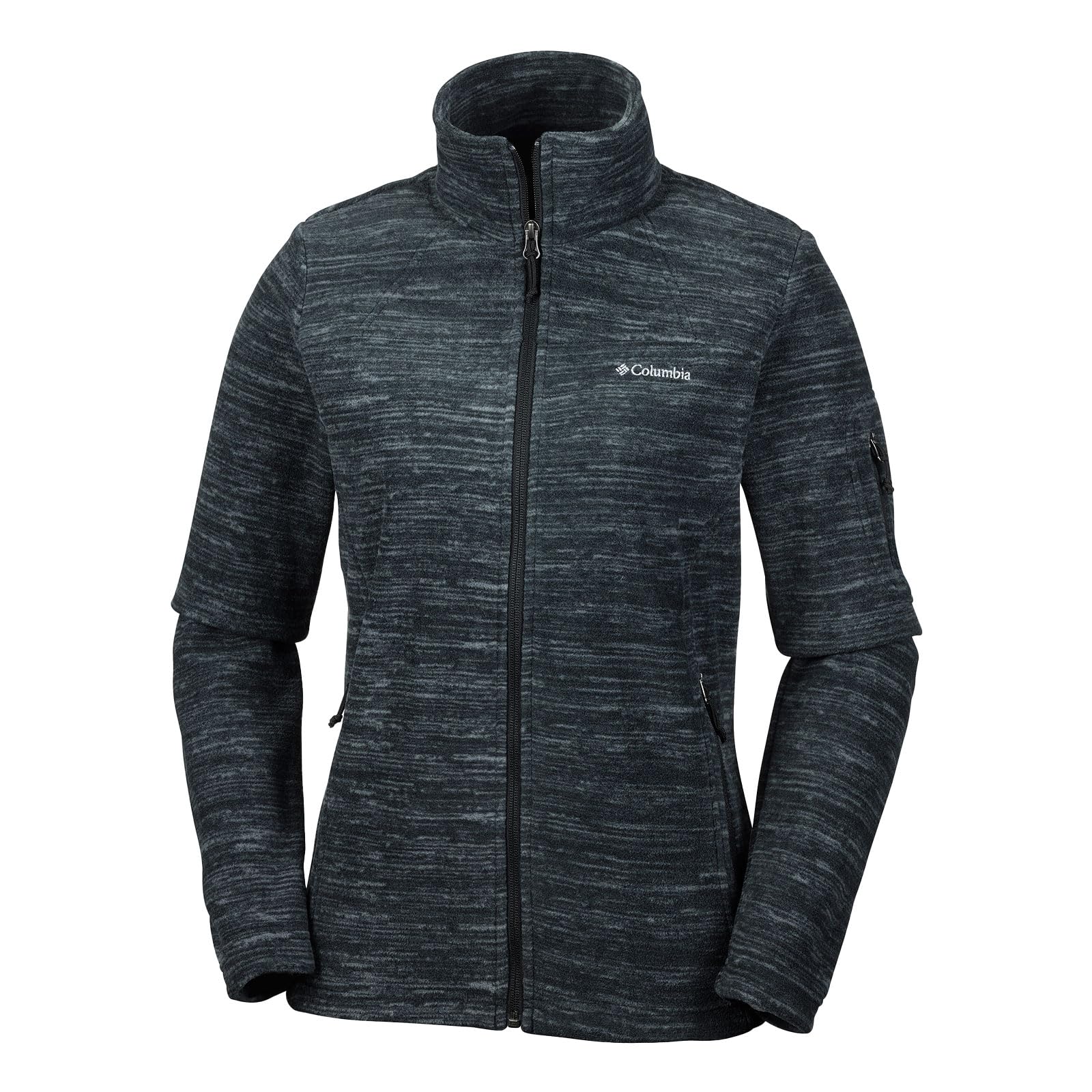 Columbia Fast Trek Jacket, Chaqueta De Forro Polar Con Cremallera para Mujer, Black Spacedye Print, Talla L