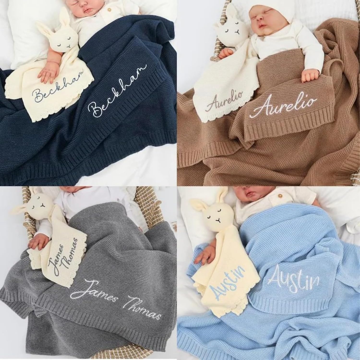 Personalized Baby Gift Sets Blankets and Toys with Baby's Name Baby Boy Or Girl Birthday Presents Newborn Gift Sets Baby Keepsakes