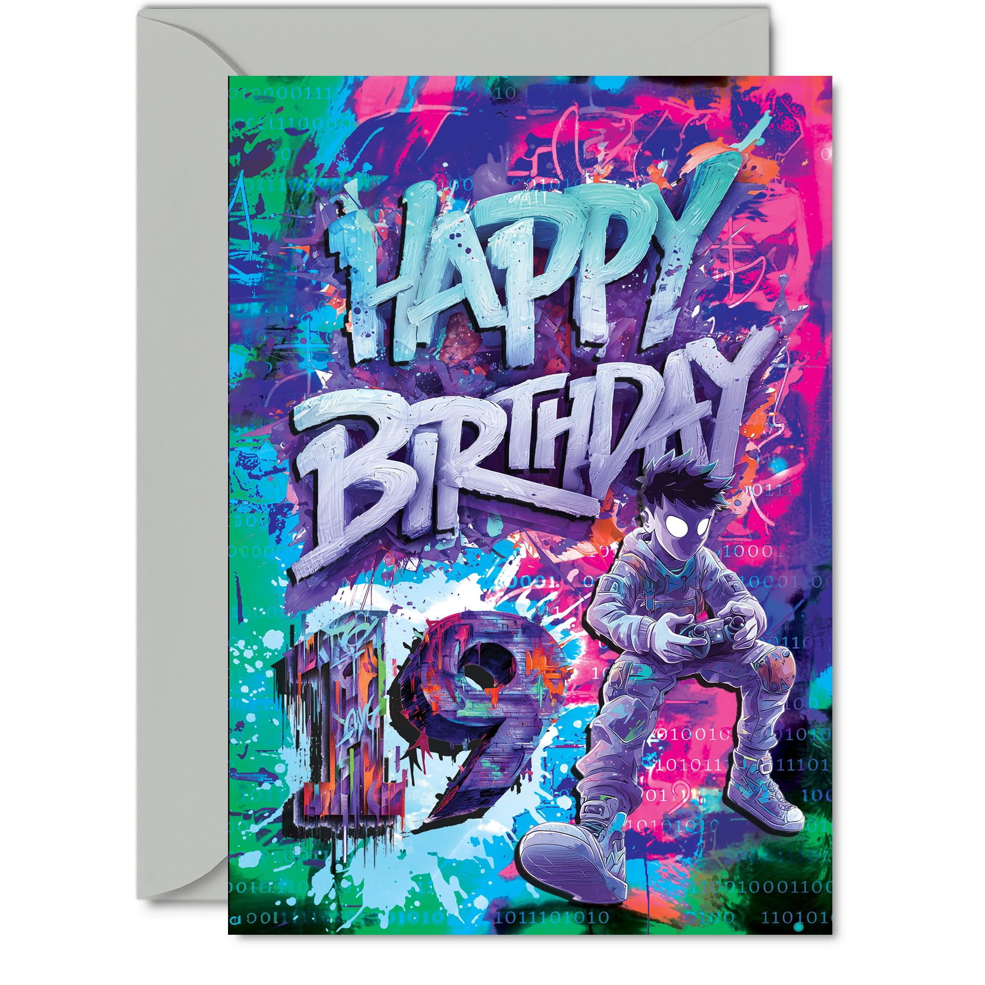 19th Birthday Cards for Men Women - Epic Gamer - Happy Birthday Card for 19 Year Old Man Woman Uncle Cousin Daughter Niece, A5 Bday Greeting Cards