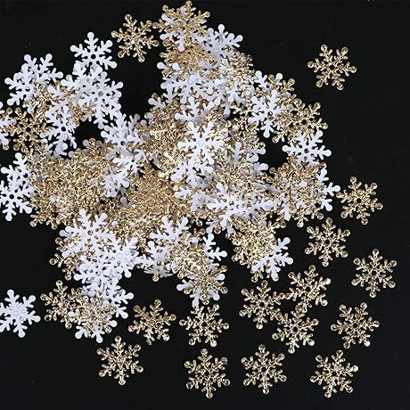 GWHOLE Gold Snowflake Confetti
