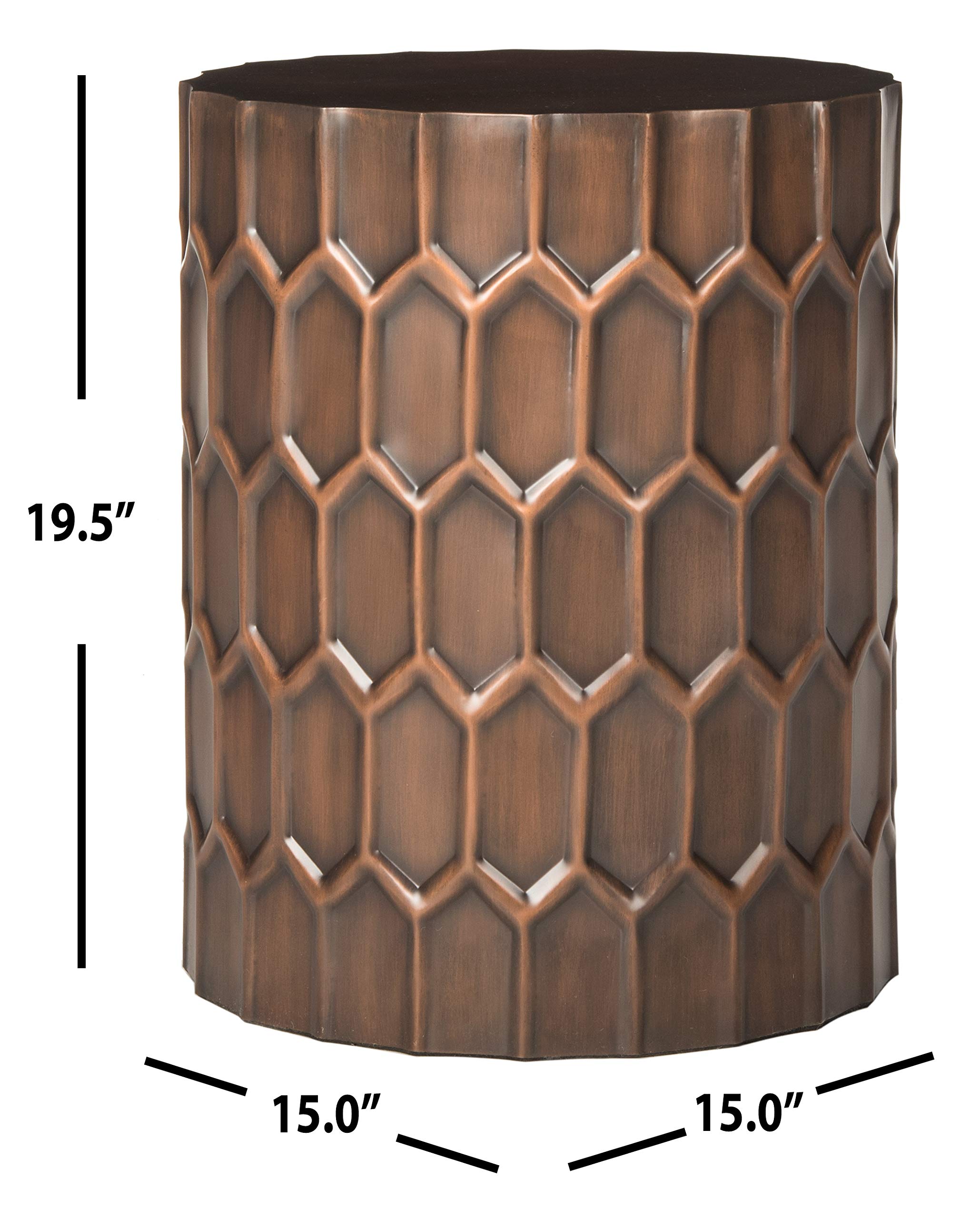 SAFAVIEH Home Collection Corey Antique Copper Side Table