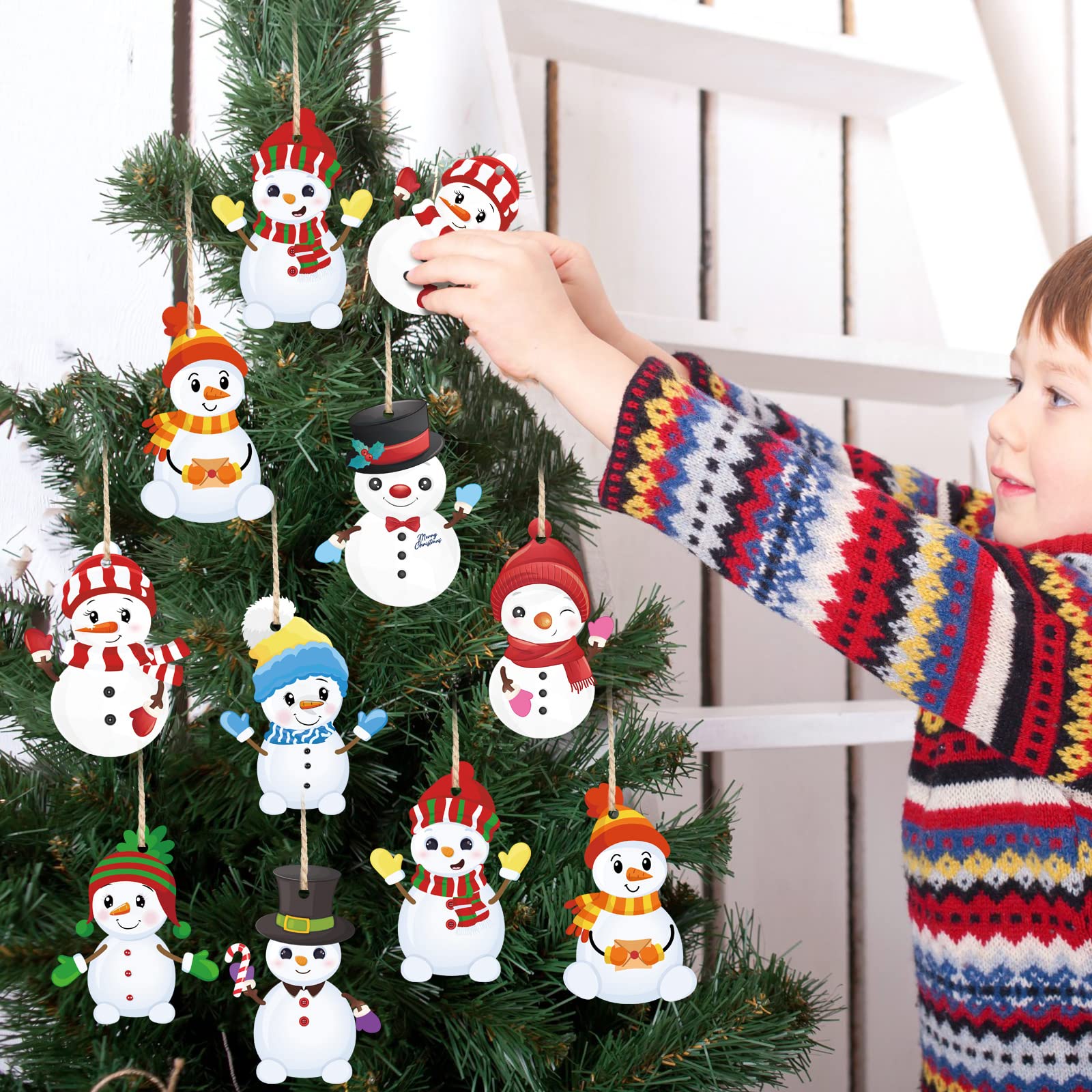 Kit De 10 Bonhommes De Neige En Bois à Peindre - Activités Manuelles Noël Enfants - DIY Déco Hiver - À Partir De 4 Ans - 3